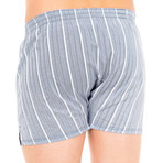 100% Cotton Boxers // Garnet + Gray Stripes // Pack of 2 (Small)