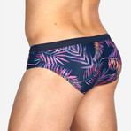 Paradise Swim Brief // Navy + Pink (L)