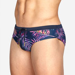 Paradise Swim Brief // Navy + Pink (L)