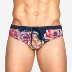 Tattoo Swim Brief // Navy (S)