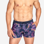 Paradise Swim Short // Navy + Pink (XL)