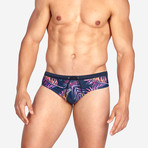 Paradise Swim Brief // Navy + Pink (L)