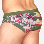 Tattoo Swim Brief // Army (S)