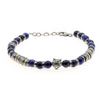 Faro Bracelet // Silver + Navy Blue