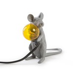 Mouse Lamp // Gray // Sitting