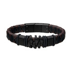 Leather Bohemian Bracelet (Brown + Blue)