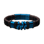 Leather Bohemian Bracelet (Brown + Blue)