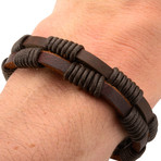 Double Strap Wrapped Rope Bracelet // Brown