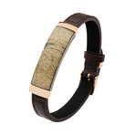 Chalcopyrite Leather Bracelet // Brown