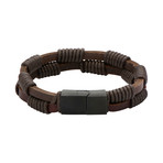 Double Strap Wrapped Rope Bracelet // Brown