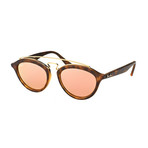 Men's Oval Double Bridged Sunglasses // Brown + Gold + Copper