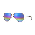 Unisex Aviator Sunglasses // Bronze Copper + Gray Rainbow