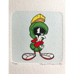 Marvin The Martian // Think // Hand Painted Cartoon Etching (Unframed)
