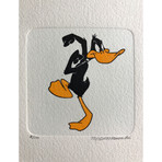 Daffy Duck Hand Painted Cartoon Etching (Unframed)