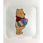 Winnie The Pooh // Honey // Hand Painted Cartoon Etching (Unframed)