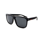 Unisex GG0010S-001 Square Sunglasses // Black + Gray