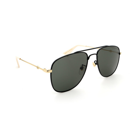 Men's GG0514S-001 Aviator Sunglasses // Gold + Gray