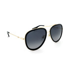 Men's GG0062S-011 Aviator Polarized Sunglasses // Gold + Gray