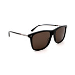 Men's GG0518S-001 Square Sunglasses // Black + Brown