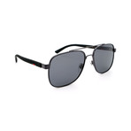Men's GG0422S-002 Square Sunglasses // Ruthenium + Gray