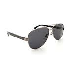 Unisex GG0528S-007 Aviator Polarized Sunglasses // Black + Gray