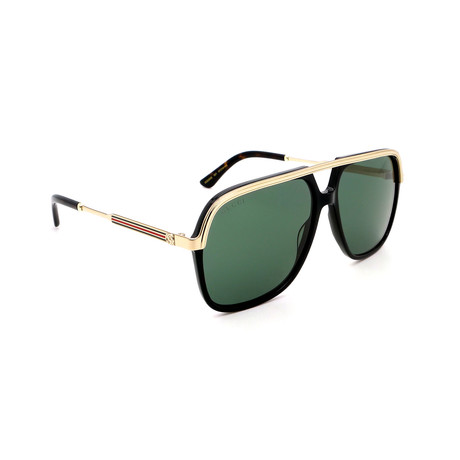 Men's GG0200S-001 Aviator Sunglasses // Black + Gold