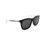 Men's GG0558s-001 Square Sunglasses // Black + Crystal + Gray