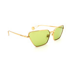 Unisex GG0538S-003 Cat Eye Sunglasses // Gold + Green