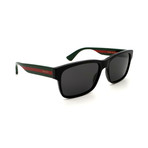 Gucci // Unisex // GG0340S-006 Square Sunglasses // Black Green Red +Dark Gray