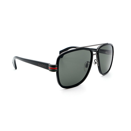 Men's GG0448S 001 Square Sunglasses // Black + Gray