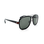 Men's GG0448S-003 Aviator Sunglasses // Black + Gray