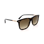 Men's GG0518S-002 Square Sunglasses // Havana + Brown Gradient
