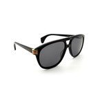Men's GG0525S-002 Double Bridge Polarized Sunglasses // Black + Gray