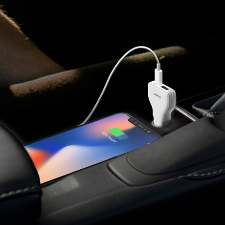 27W Combo USB Car Charger (Black)