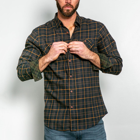 Fleetwood Long Sleeve Woven Flannel Shirt // Brown (S)