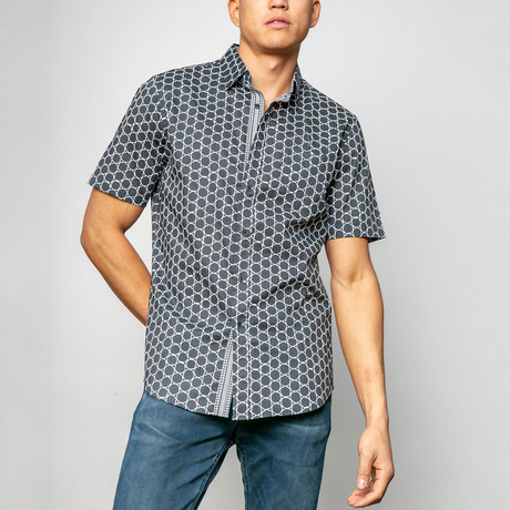 Lyme Short Sleeve Woven Shirt // Gray (XL)