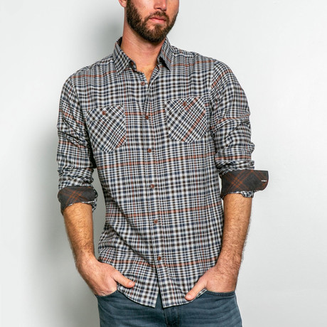 Belfast Long Sleeve Woven Flannel Shirt // Gray (S)