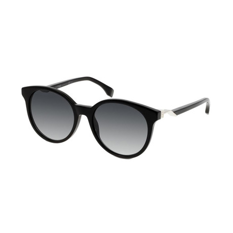 Women's Circular Sunglasses // Black + Gray