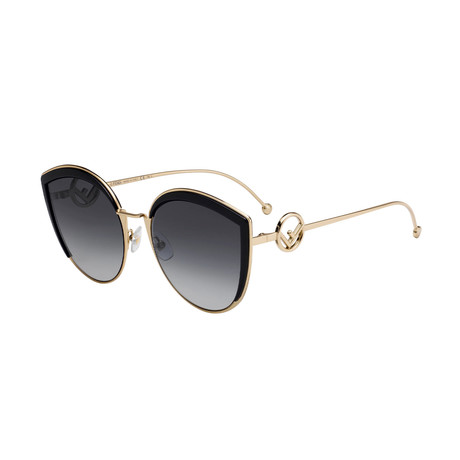 Women's Cat Eye Sunglasses // Gold + Gray