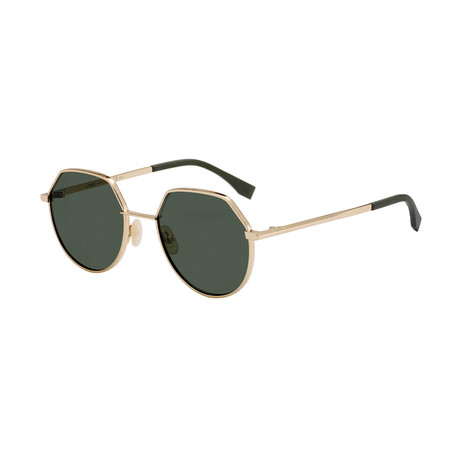 Men's Circular Sunglasses // Gold + Gray