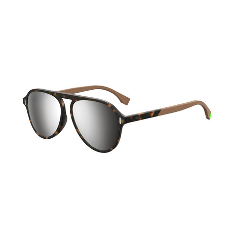 Men's Pilot Sunglasses // Beige + Brown