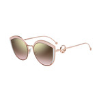 Women's Cat Eye Sunglasses // Pink + Gold