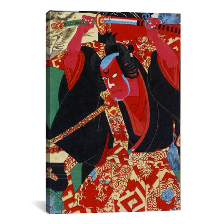 Samurai Painted Red // Unknown Artist (26"W x 40"H x 1.5"D)