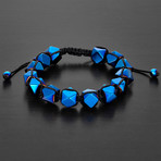 Hexagonal Hematite Stone Beaded Bracelet (Blue)