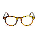 Tom Ford // Men's Round Acetate Blue Light Blocking Glasses // Havana