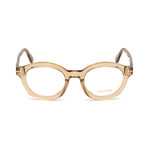 Men's Thick Round Optical Frames // Transparent Light Brown