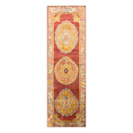 Hand Knotted Oriental Area Rug // Red + Gold // 3'11" x 11'2