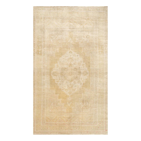 Hand Knotted Oriental Area Rug // Ivory + Cream // Dark // 6'3" x 10'6