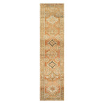 Hand Knotted Oriental Area Rug // Gold + Brown // 3'3" x 14'