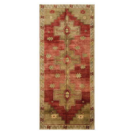 Hand Knotted Oriental Area Rug // Brown + Red // 4'8" x 10'9"